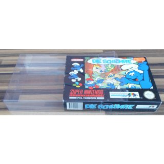 Klarsicht Schutz Hülle Super Nintendo SNES + Nintendo 64 / N64 Spiel Verpackung OVP Protector 0,5 mm Dünn